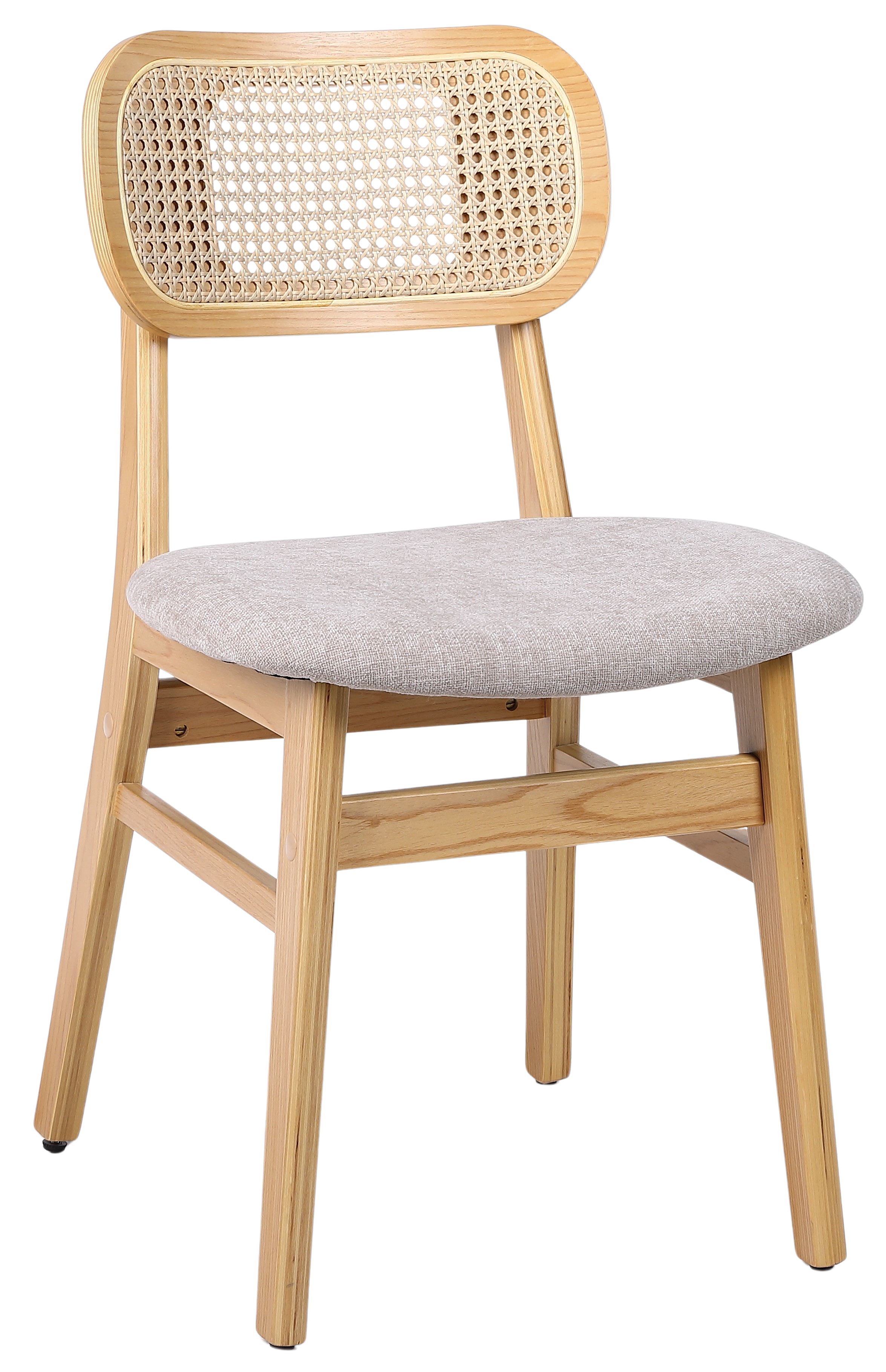 Silla de comedor nórdica madera y ratán Nala