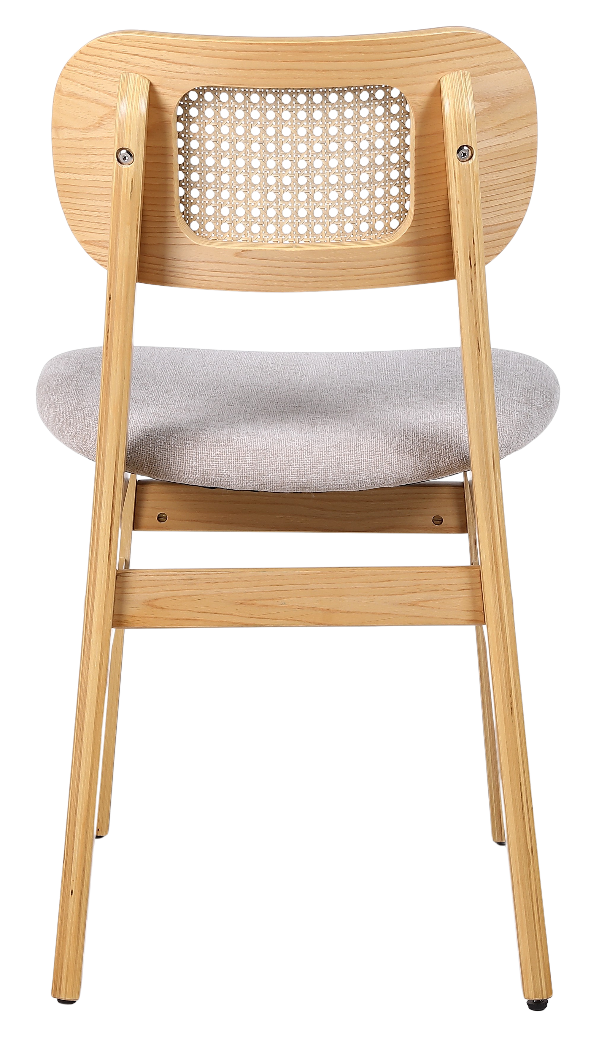 Silla de comedor nórdica madera y ratán Nala