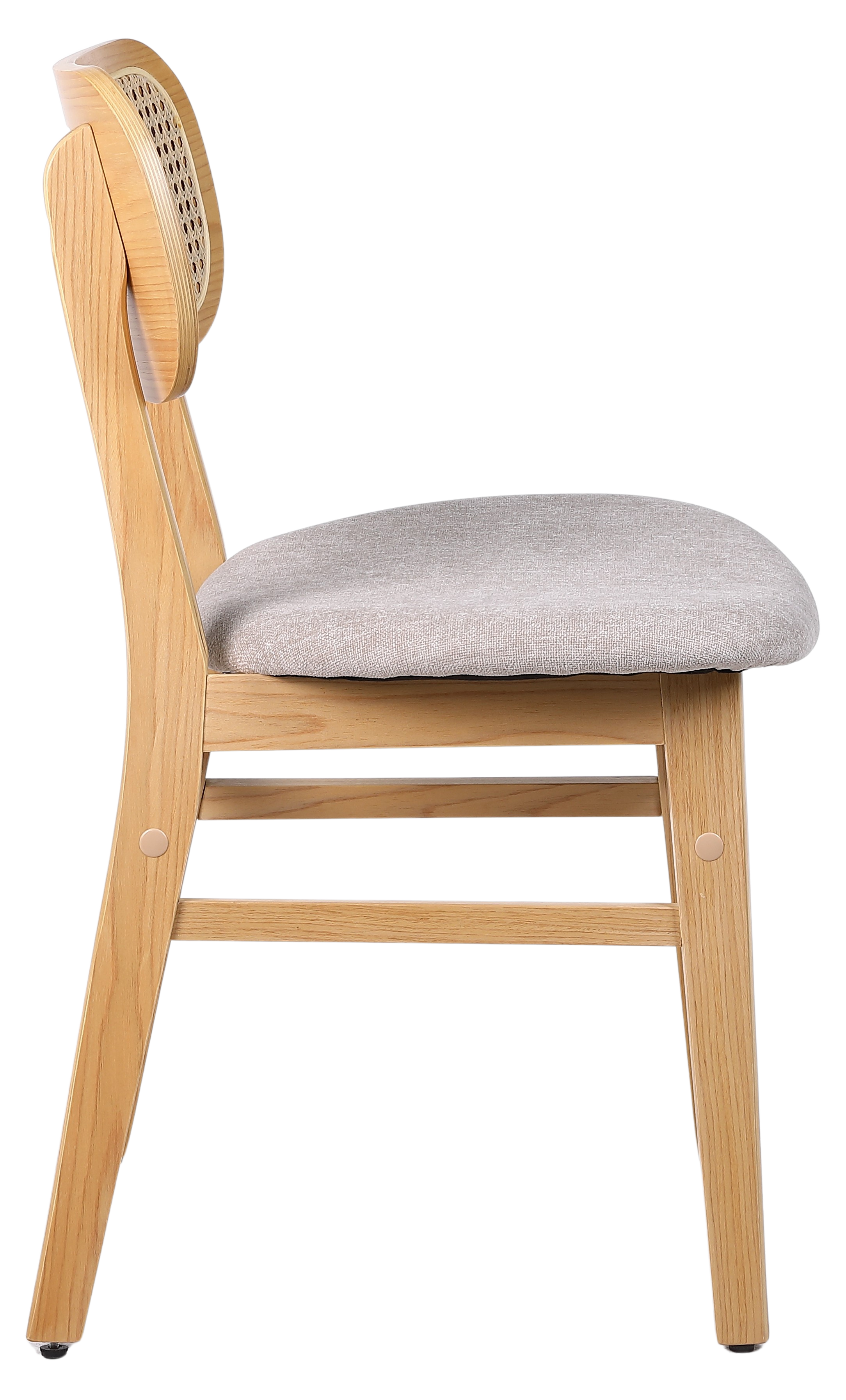 Silla de comedor nórdica madera y ratán Nala