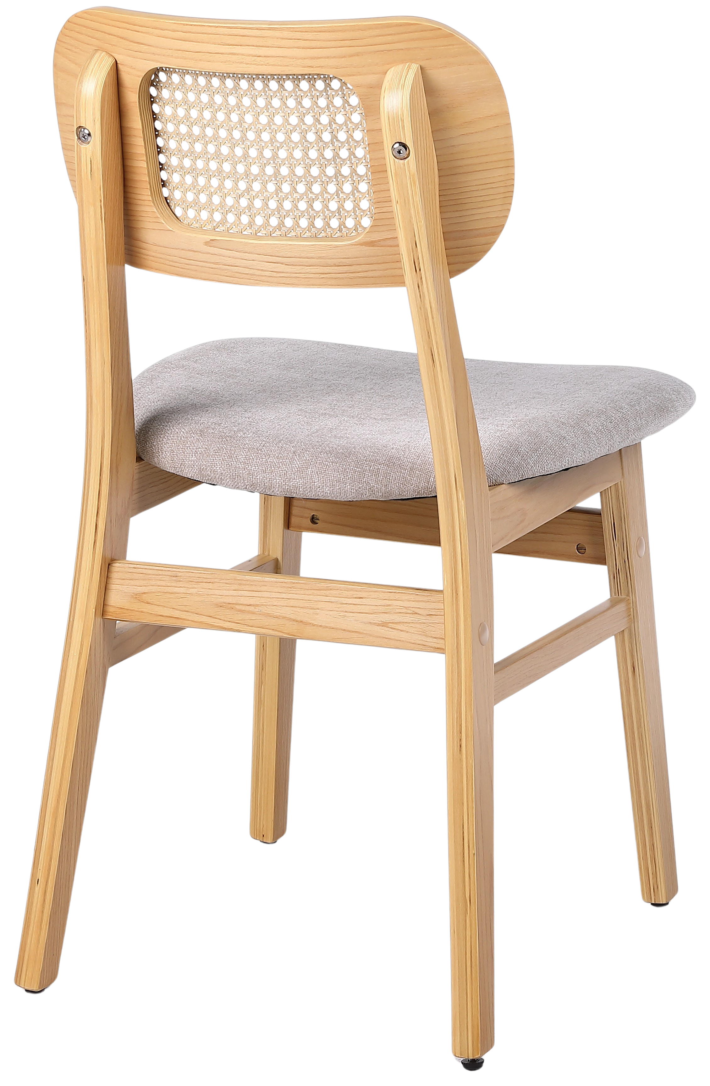 Silla de comedor nórdica madera y ratán Nala