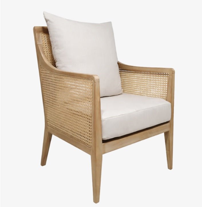 Sillón de madera y ratán natural con cojines tapizados LIRA - Vintahome