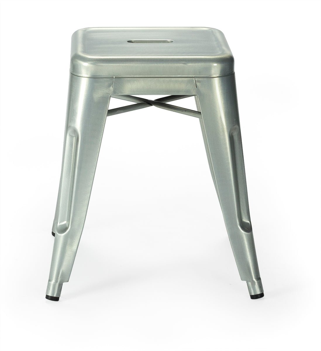 Taburete bajo vintage Tolix S galvanizado