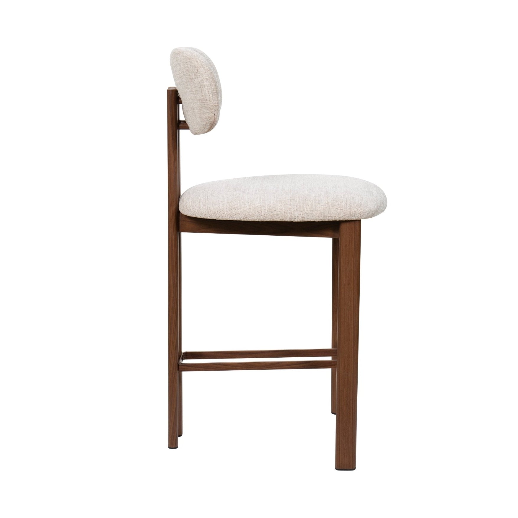 Taburete de bar acero nogal tapizado tejido Liberty 65 - Vintahome