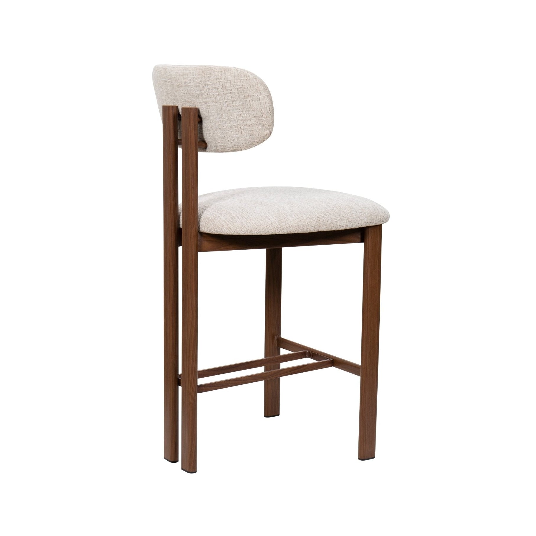 Taburete de bar acero nogal tapizado tejido Liberty 65 - Vintahome