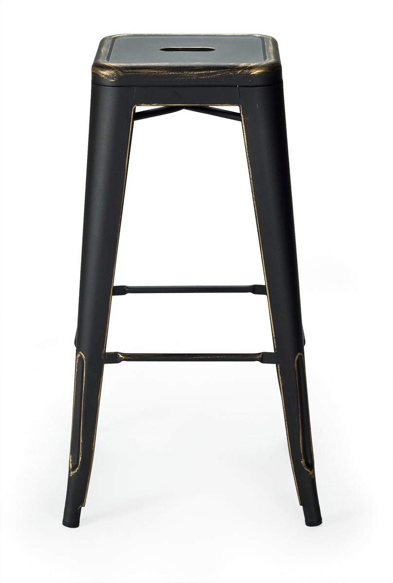Taburete de bar Tolux envejecido altura 75 cm - Vintahome
#color_Negro