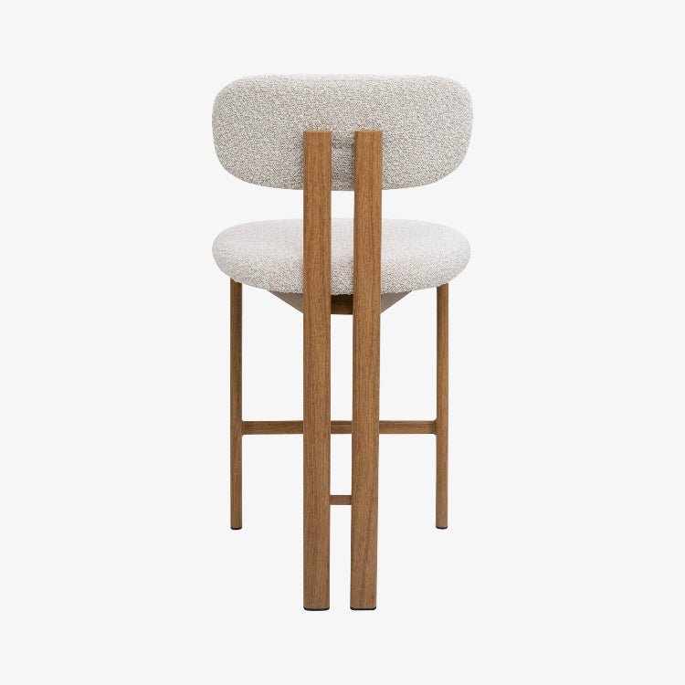 Taburete de cocina acero rosewood tapizado bouclé H65 Liberty - Vintahome