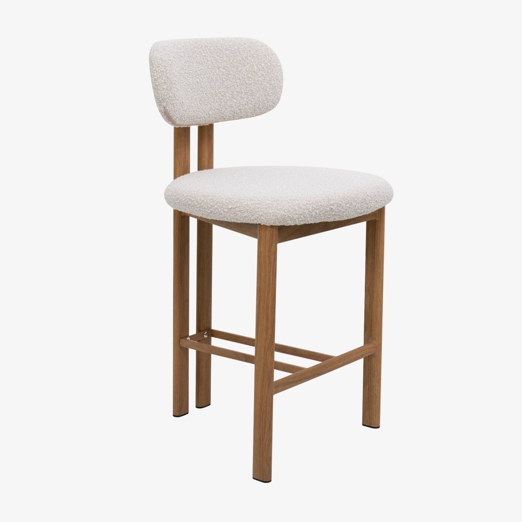 Taburete de cocina acero rosewood tapizado bouclé H65 Liberty - Vintahome