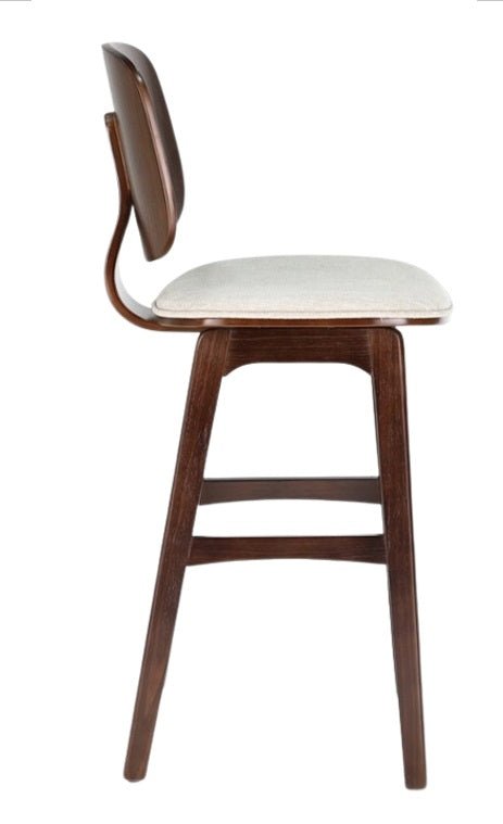 Taburete madera nogal y tapizado H65 Everly - Vintahome