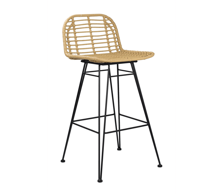 Sgabello da bar in rattan nordico Mosca