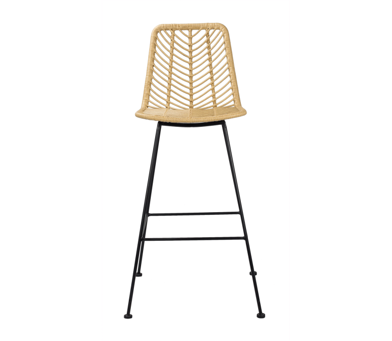 Sgabello da bar in rattan nordico Cuena