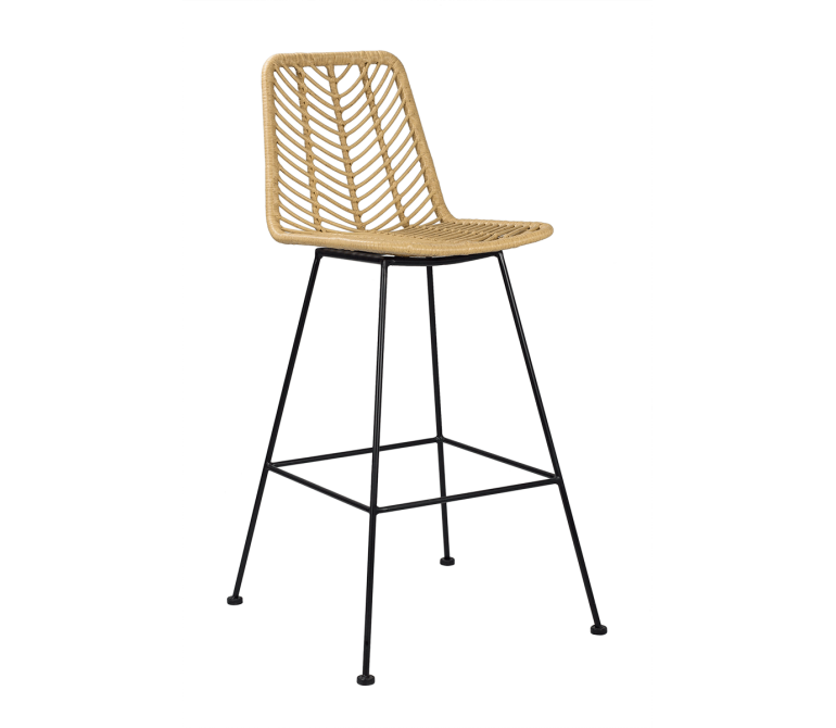 Sgabello da bar in rattan nordico Cuena