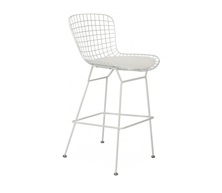 Sgabello da bar bianco design Berny