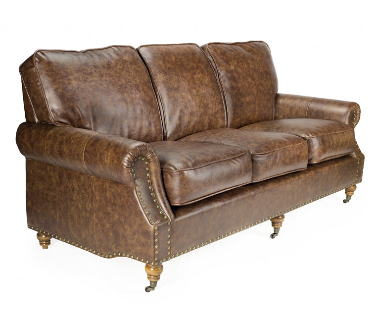 Sofa vintage semipiel envejecido Franklin