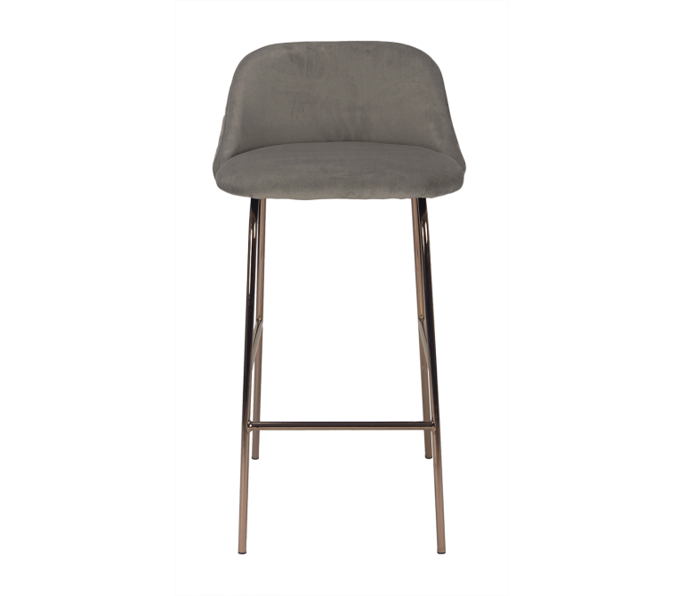 Taburete de bar terciopelo gris Gold Anelei