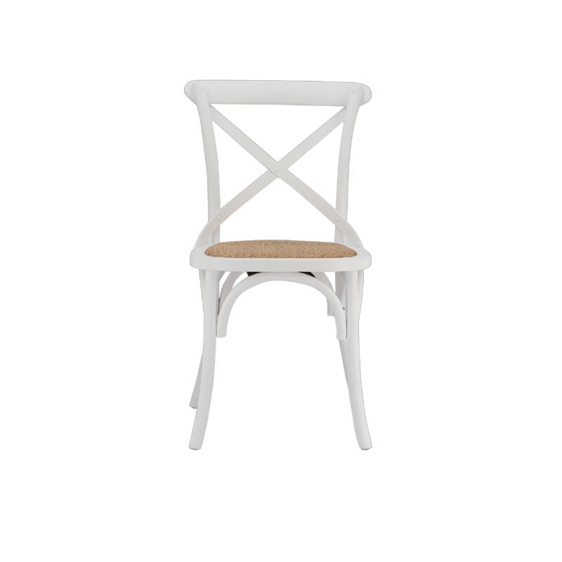 Sedia da pranzo Cross bianca vintage