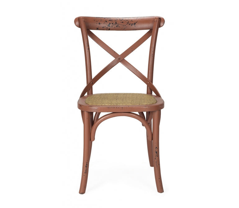 Silla de comedor vintage Cross envejecida colores