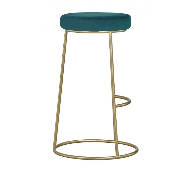 Sgabello da bar in velluto verde H75 cm Beverly