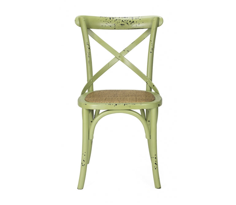Silla de comedor vintage Cross envejecida colores