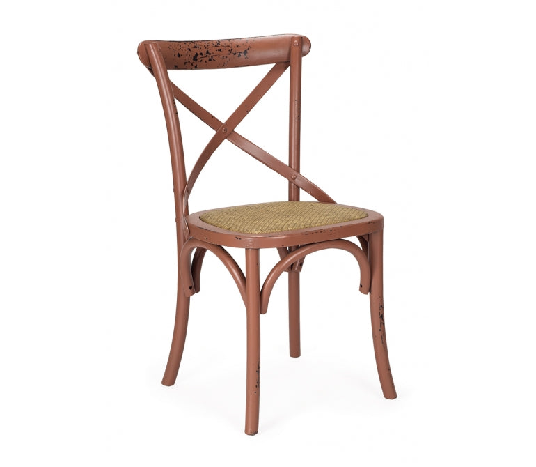 Silla de comedor vintage Cross envejecida colores