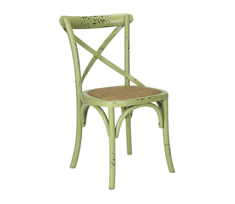 Silla de comedor vintage Cross envejecida colores