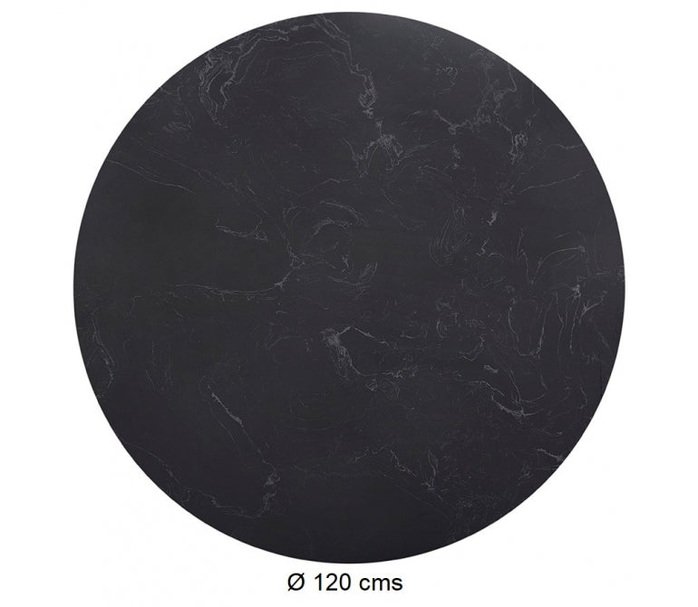 Tavolo da pranzo con base bianca e marmo nero