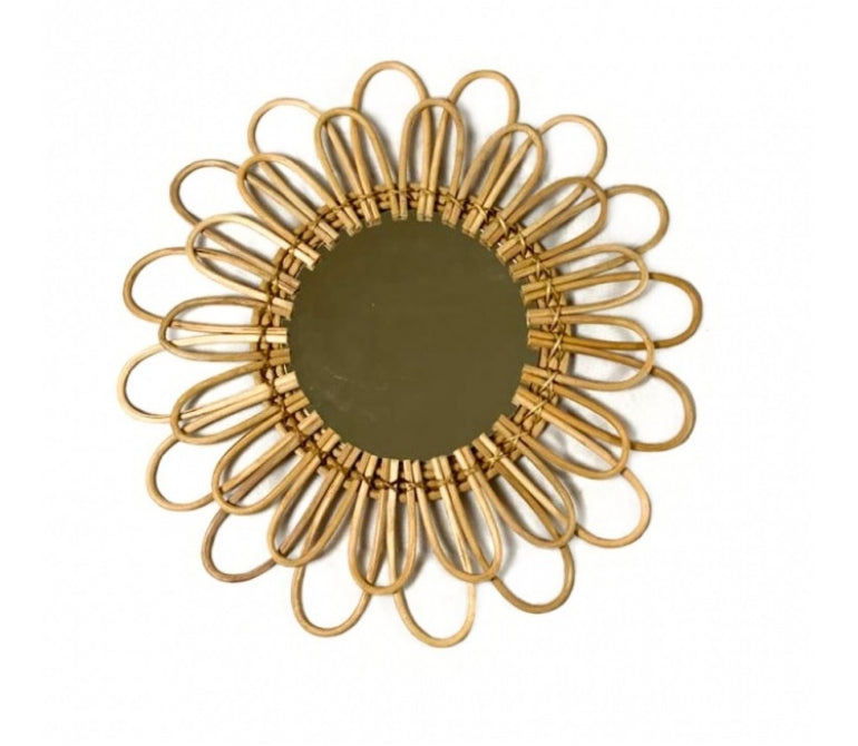 Specchio in rattan D.60 Linox