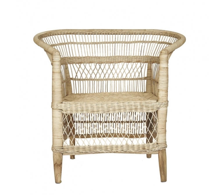 Fauteuil en rotin naturel tressé Elian