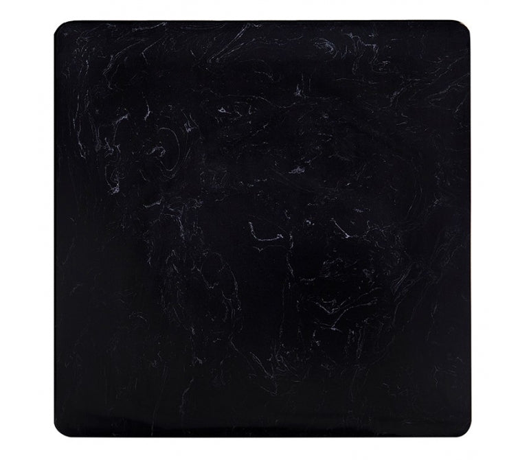 Mesa de bar acero negro Queen tablero mármol cuadrado 70x70