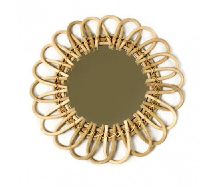 Specchio in rattan D.40 Draco