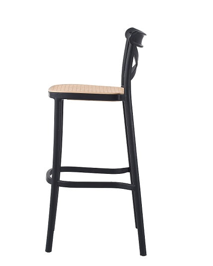 Taburete de bar alto apilable Cross polipropileno