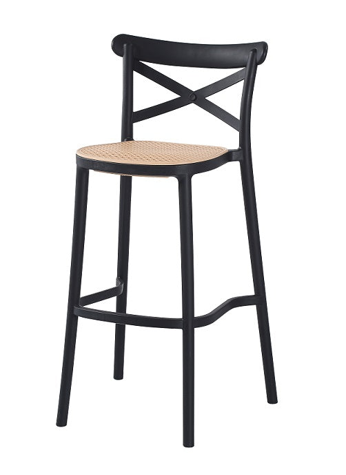 Taburete de bar alto apilable Cross polipropileno