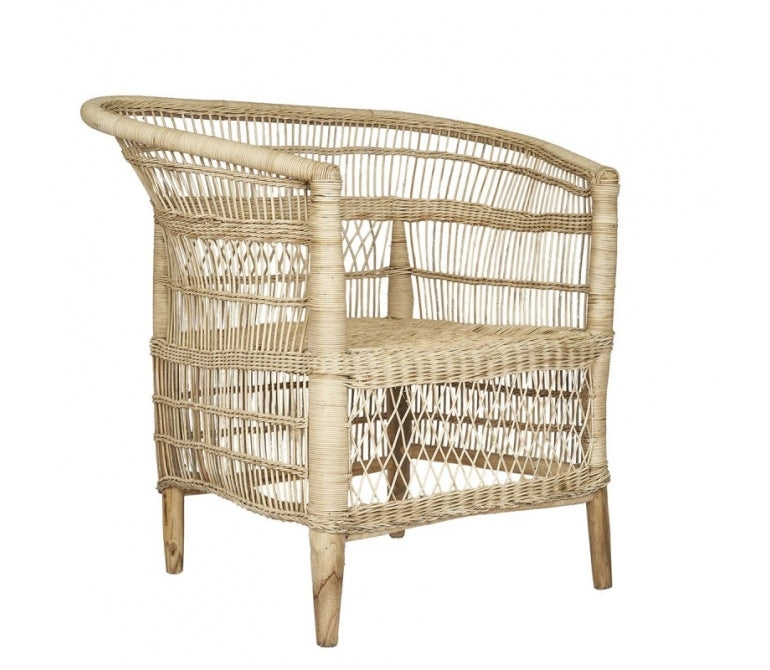 Fauteuil en rotin naturel tressé Elian