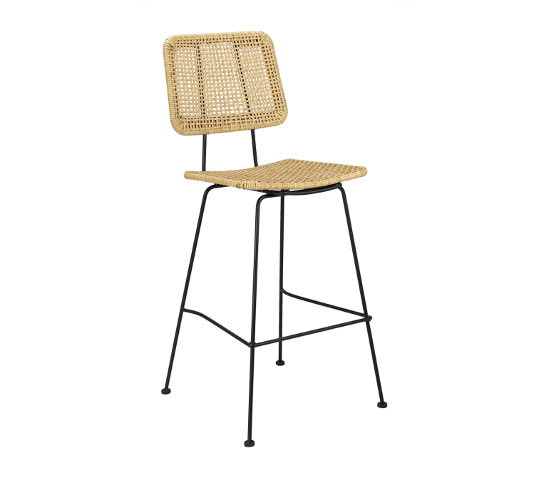 Sgabello nordico in rattan naturale Denia