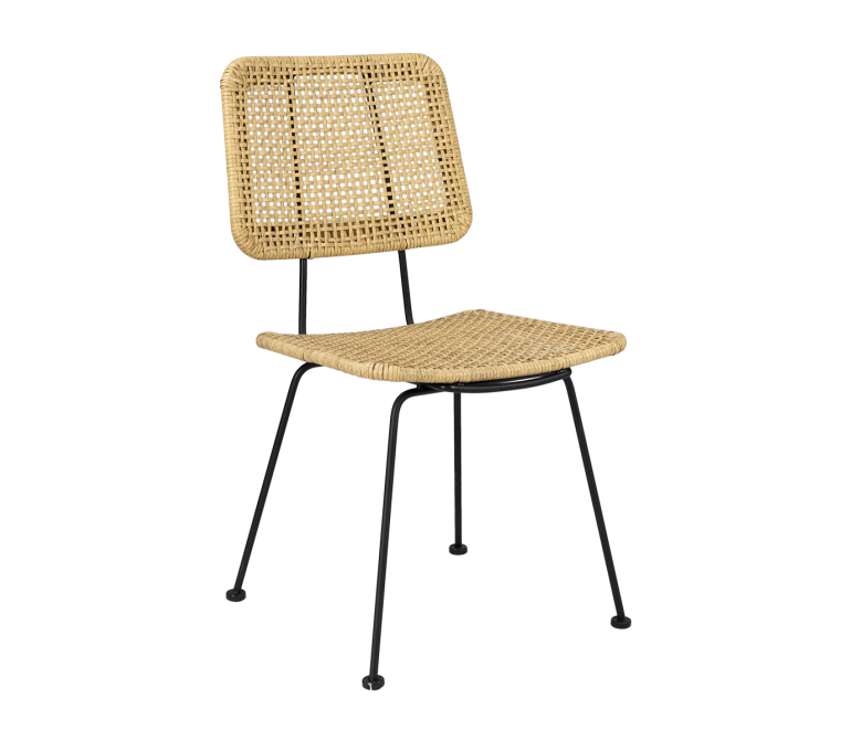 Chaise de salle à manger Denia en rotin naturel