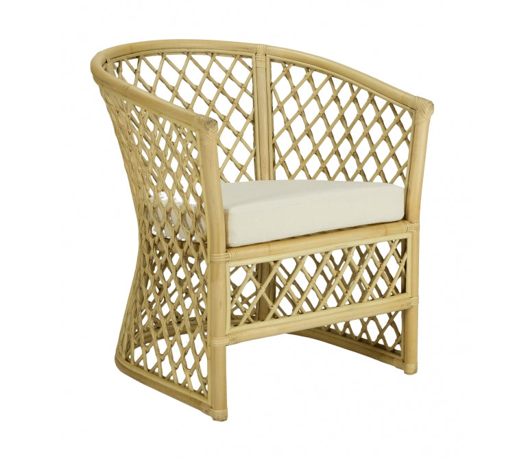 Cadeirão de rotim tecido natural Hebert