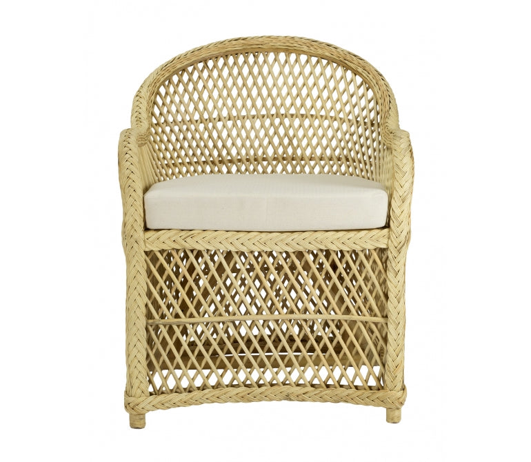 Cadeirão de rotim tecido natural Aiden