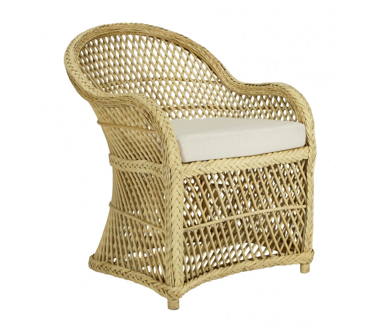 Cadeirão de rotim tecido natural Aiden