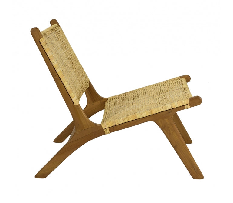 Silla relax de madera y rattan Arya