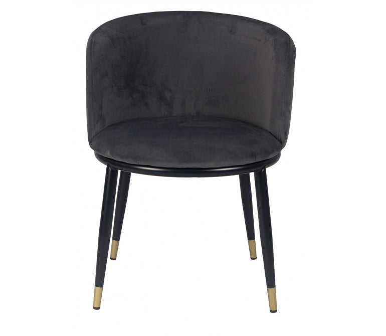Fauteuil de salle à manger en velours gris Orenda