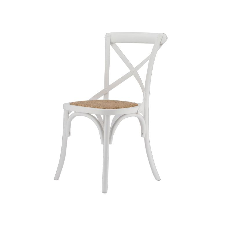 Sedia da pranzo Cross bianca vintage