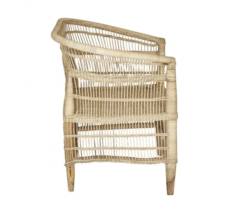 Fauteuil en rotin naturel tressé Elian