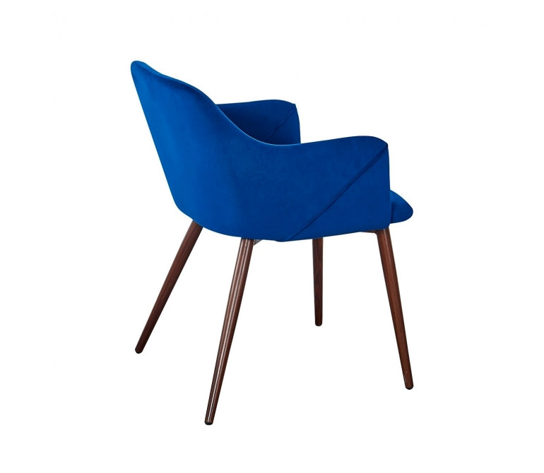 Fauteuil de salle à manger en velours bleu Amelia