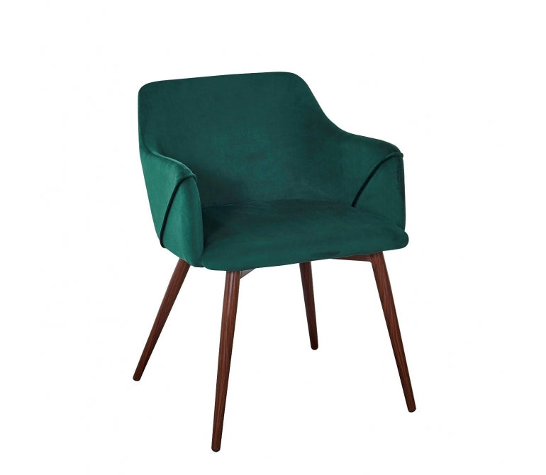 Fauteuil de salle à manger en velours vert Amelia
