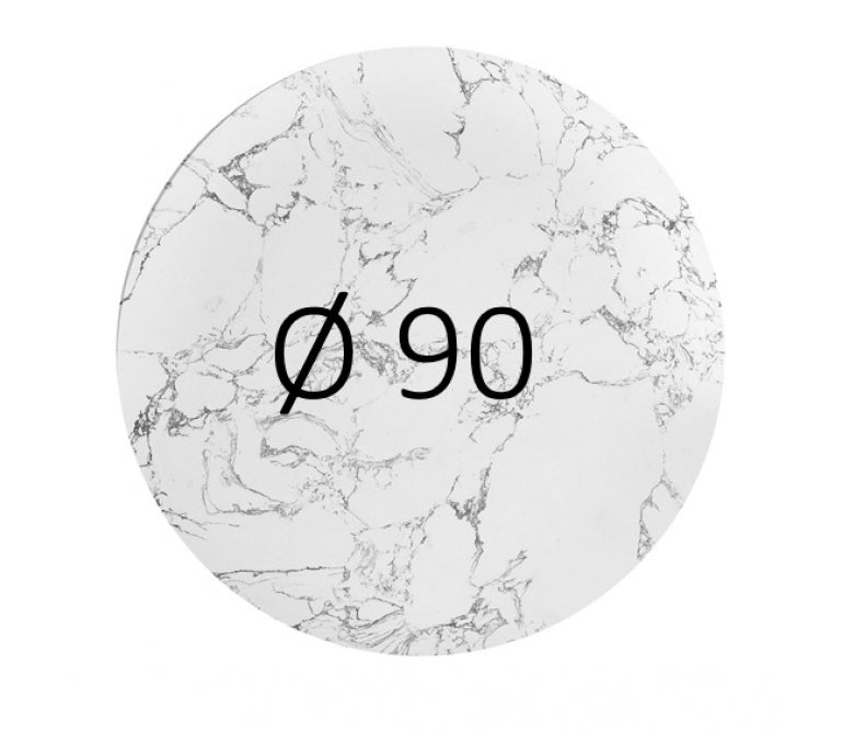 Mesa de comedor base blanca y mármol blanco