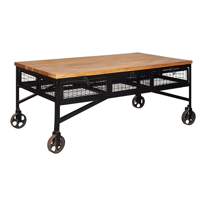 Mesa de centro vintage con ruedas Lorna