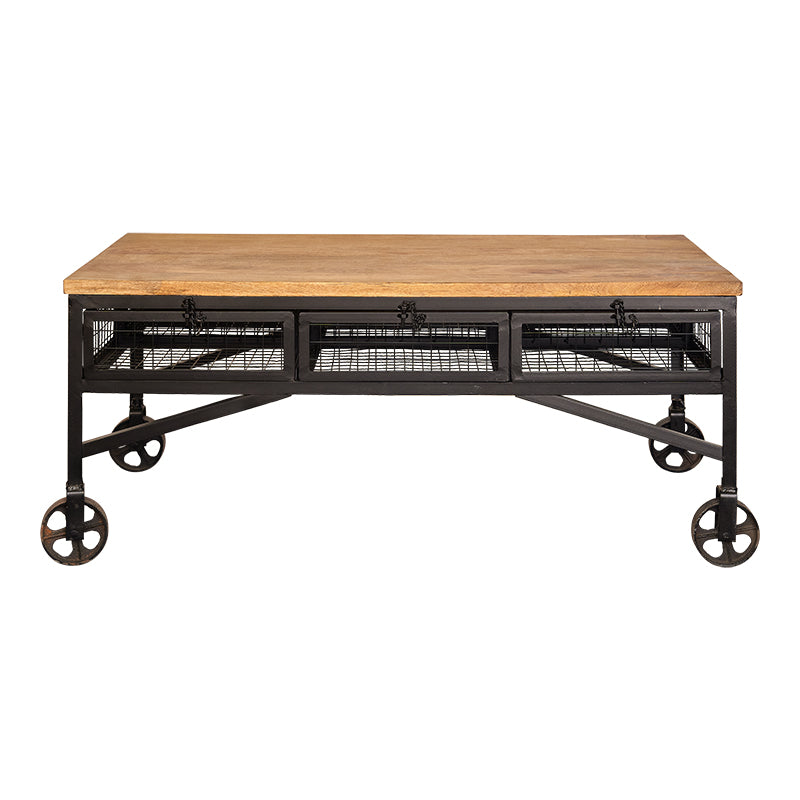 Mesa de centro vintage con ruedas Lorna