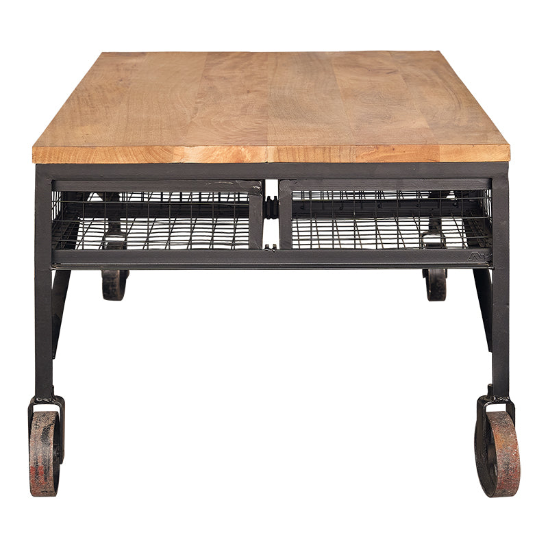 Mesa de centro vintage con ruedas Lorna