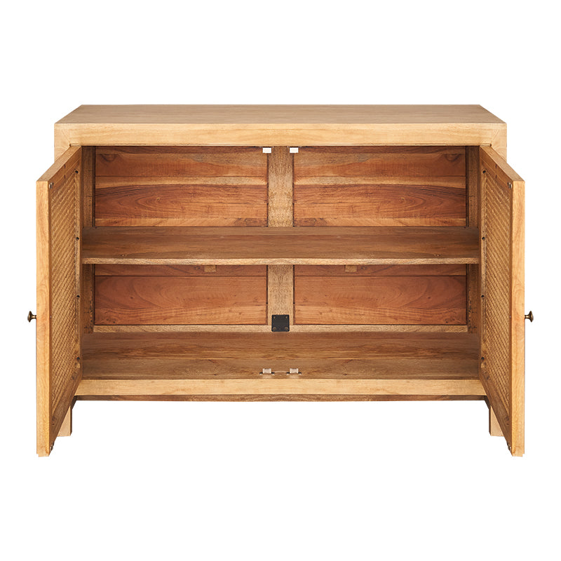 Aparador madera 2 puertas ratan Haida