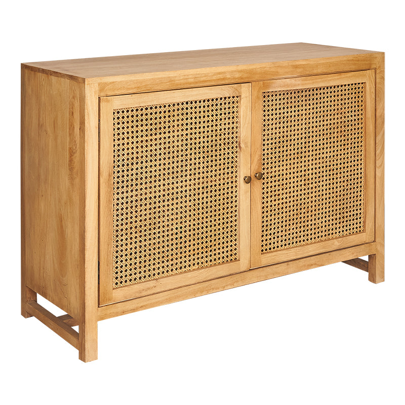 Aparador madera 2 puertas ratan Haida