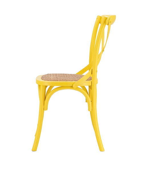 Sedia da pranzo vintage Cross yellow